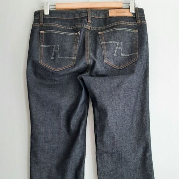 ZARA Bootcut Leg Rhinestone Pocket Jeans Mid-Rise Blue Denim Sz 8 - Picture 6 of 9